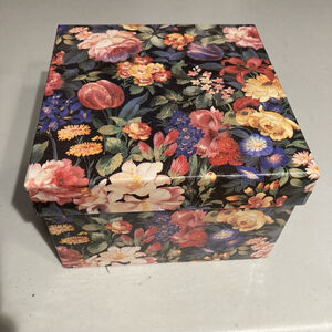Vintage Floral Box Organizer, Multicolor, One Size